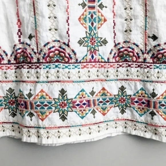 Johnny Was Linen Verena Side Slit Embroidered Maxi Skirt White NWT - Picture 6 of 8